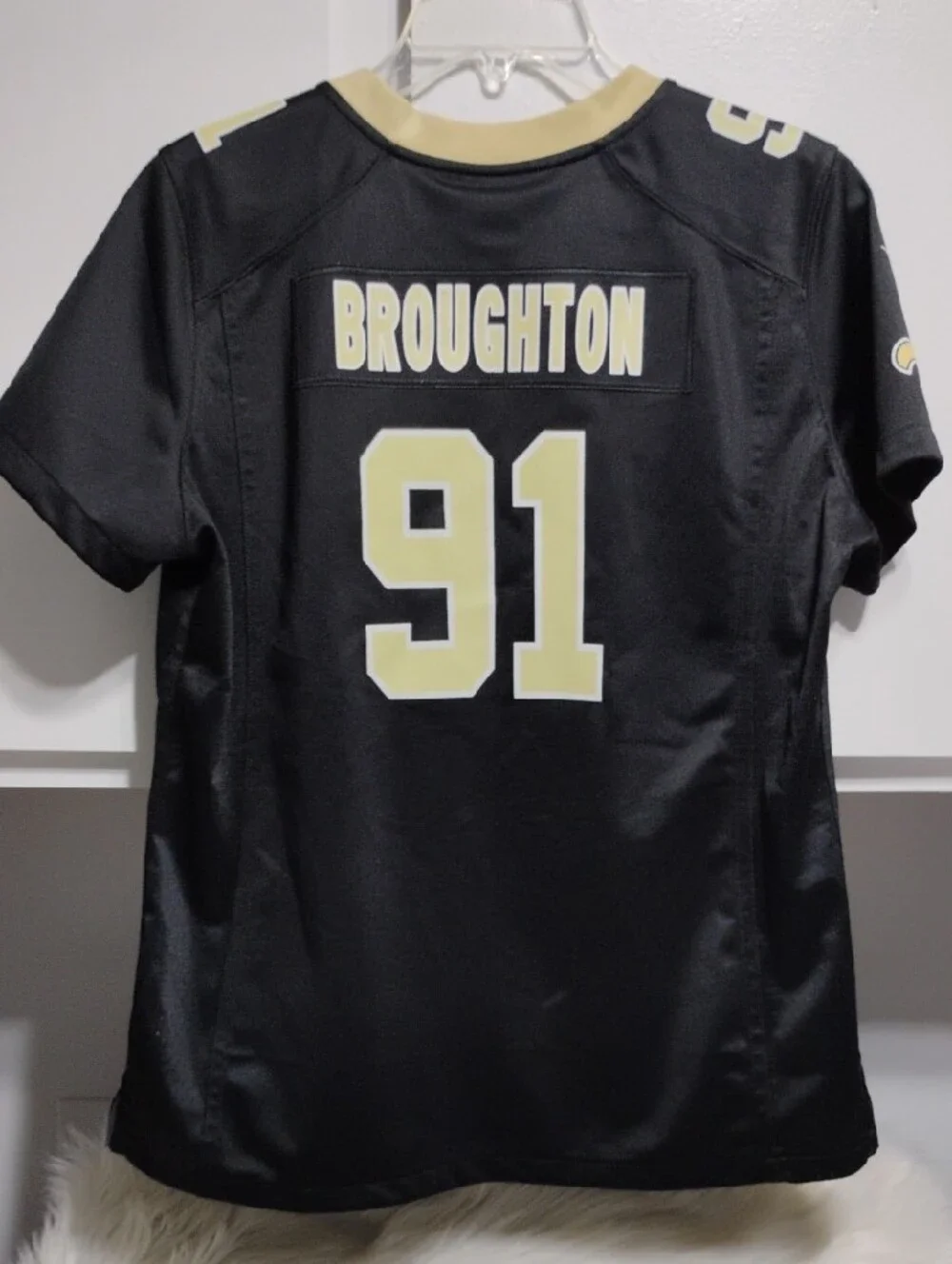 (C-68) Nike New Orleans Saints Vernon Broughton #91 Football Jersey - Picture 6 of 8